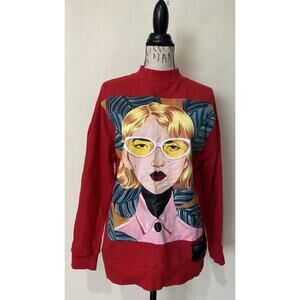 Zara Bijou Karman Sweater Medium Red Woman In Art Collection 2019 Pullover